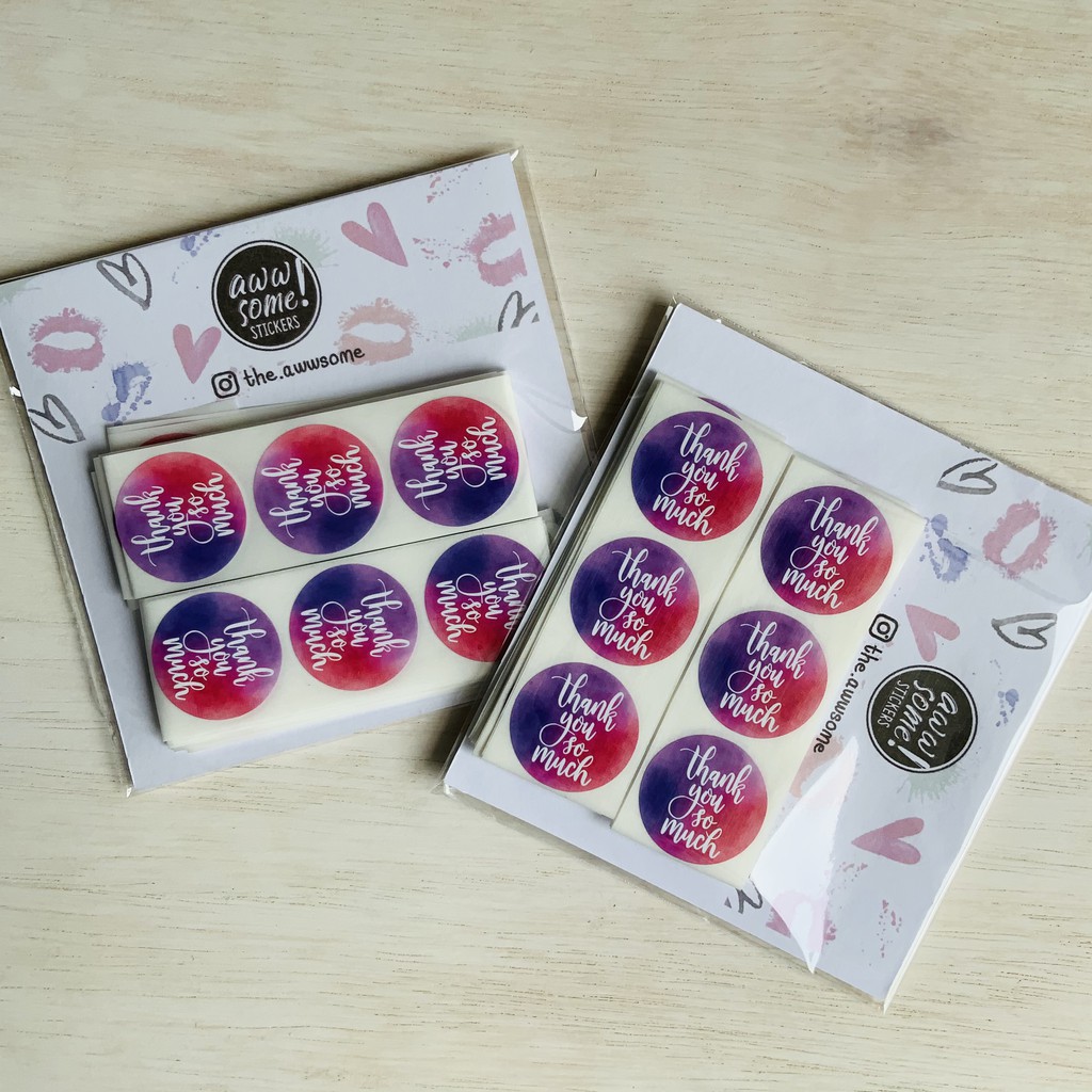 

Sticker Label Thank You So Much untuk Packaging , Kado , Kemasan Kue & Snack