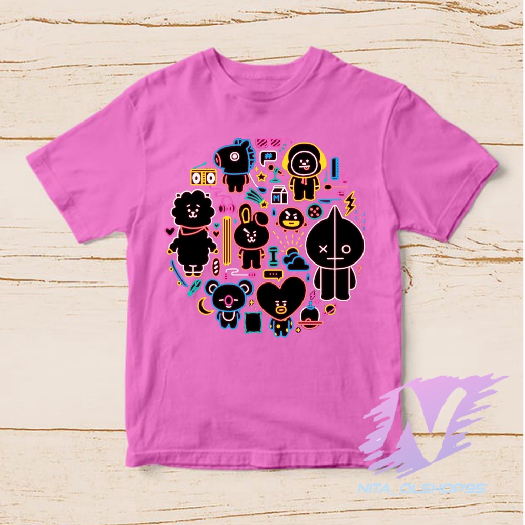 kaos animasi bts baju kaos anak kartun bts