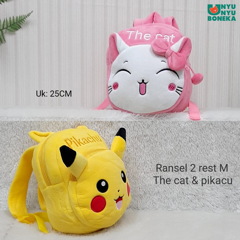 tas ransel anak the cat kucing pikachu pokemon animal karakter