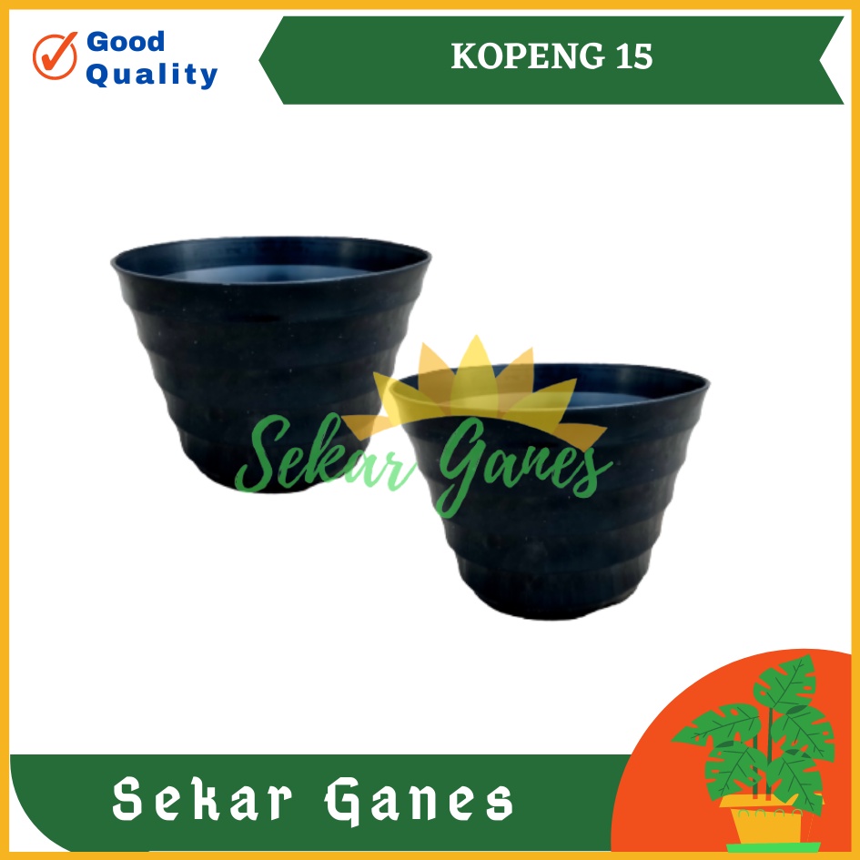 POT BUNGA KOPENG 15 HITAM 14.5CM BY GARDEN OF LOVE POT PLASTIK MURAH LUCU Pot bkn Hitam 15 cm Murah