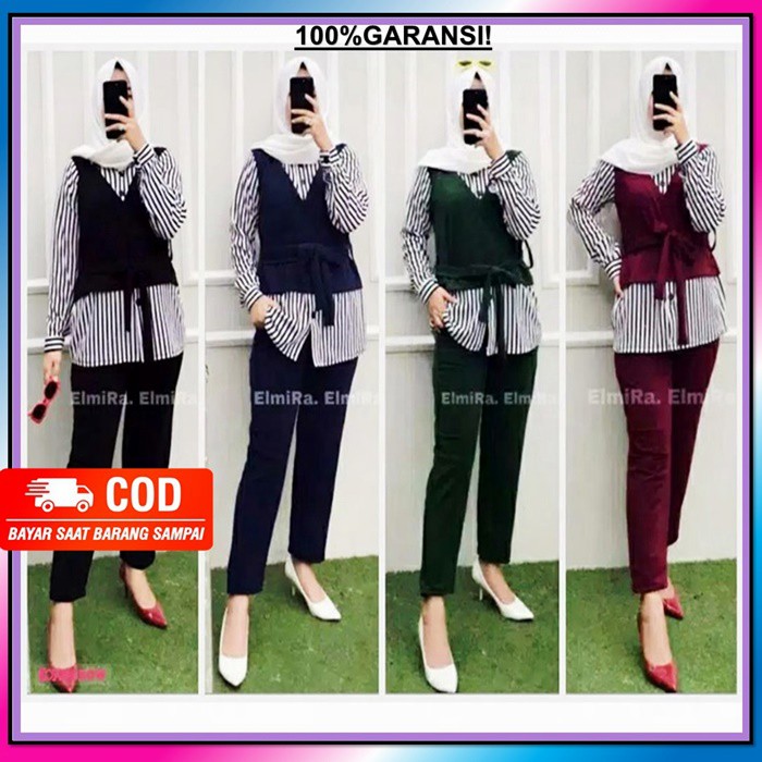 Lemora Set Setelan Wanita Kantor One set Sultan Kekinian Stelan Import Rayon Premium Jumbo Murah