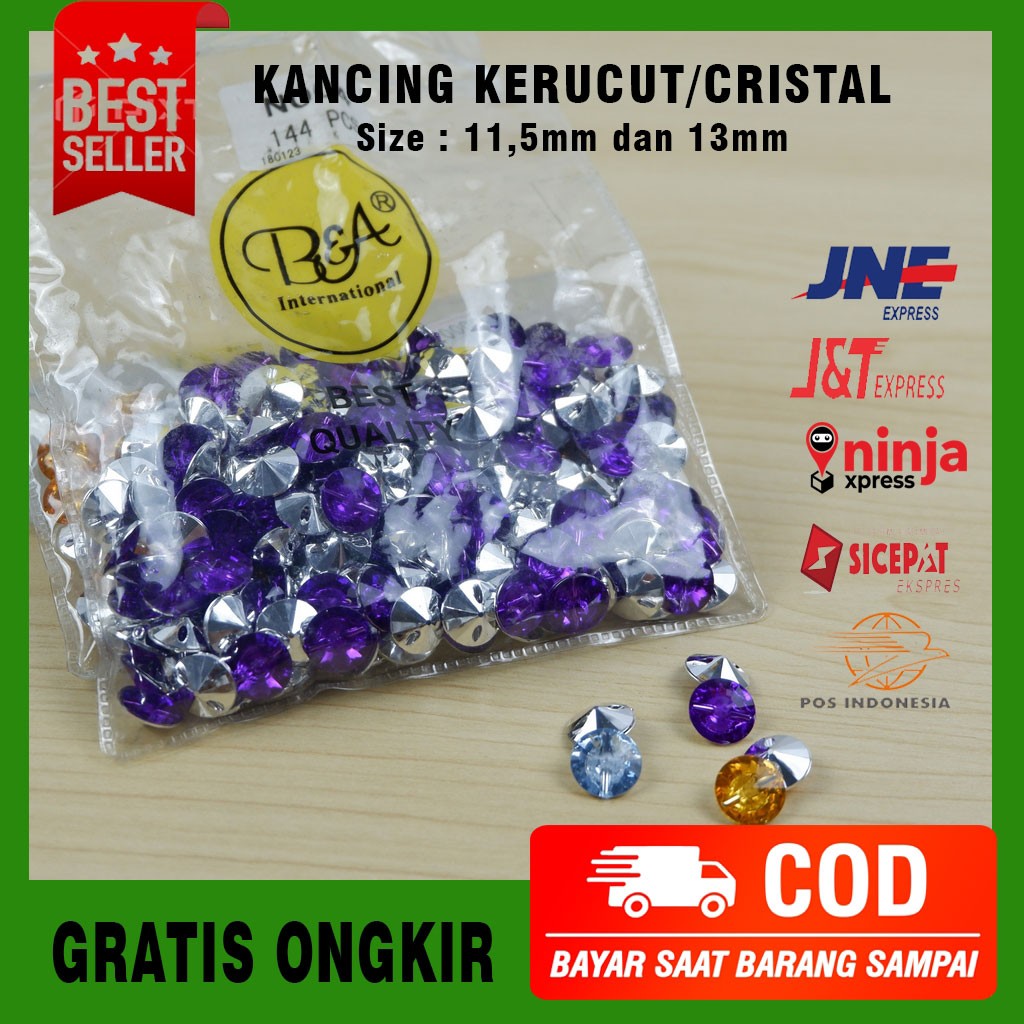 (PER GROSS) Kancing Kristal Hias Kerucut Untuk Kebaya,Craft,Kerajinan,Permata Baju Gratis Ongkir
