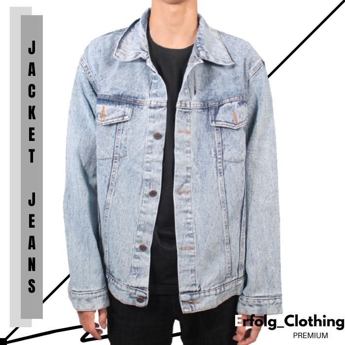 Jacket Snow Bioblitz Jeket Jeans Pria Wasing Casual Denim Blitz Cowok Distro Jaket jien Lokal ORI