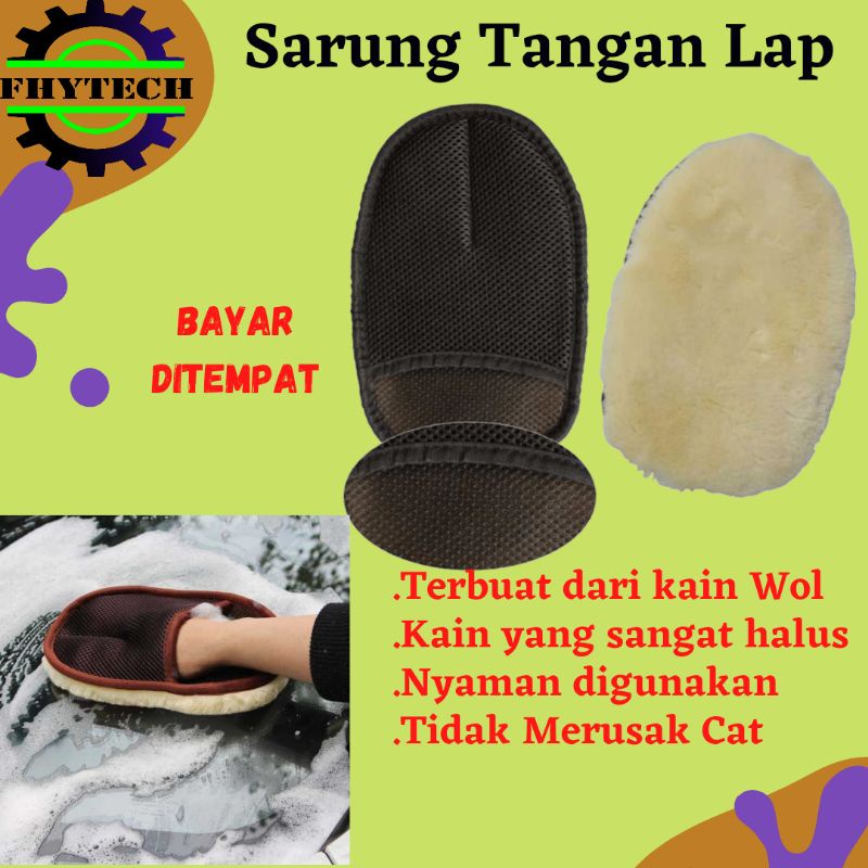 Sarung tangan lap kain Wool lembut cuci mobil motor perlengkapan rumah
