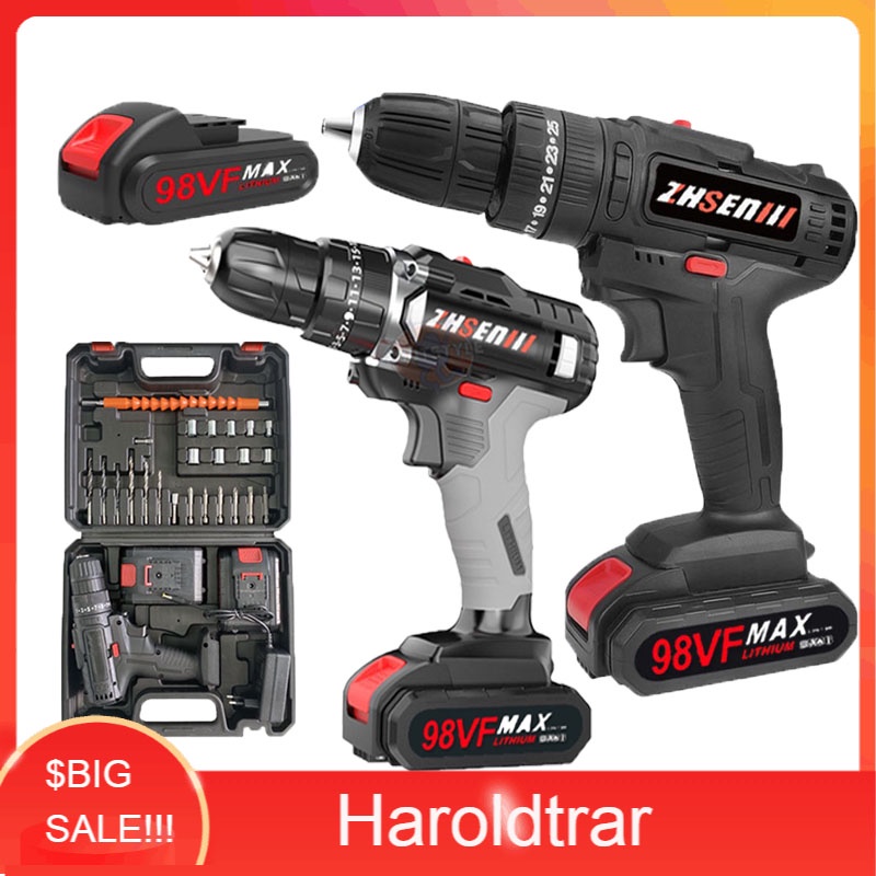 Jual Bor Baterai Bor Dampak Mesin Bor Cordless Bor Listrik Beton Besi Kayu Full Vf Set