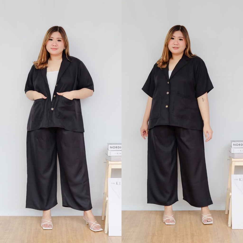 BIGWELL.ID PINA SET KERAH - SETELAN WANITA BIG SIZE / SETELAN JUMBO / BAJU FASHION BIG SIZE