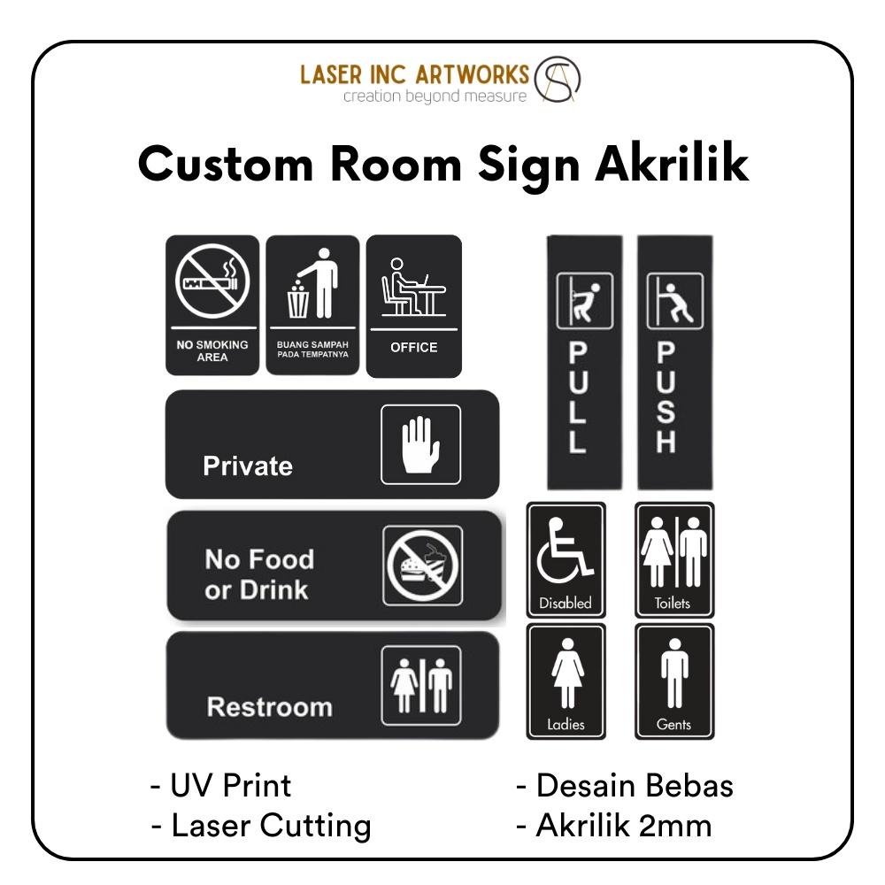 

CUSTOM SIGNAGE AKRILIK / ACRYLIC / KUSTOM PAPAN SIGN LOGO AKRILIK - Custom Nama Ruangan Signage Akrilik Sign Board Acrylic