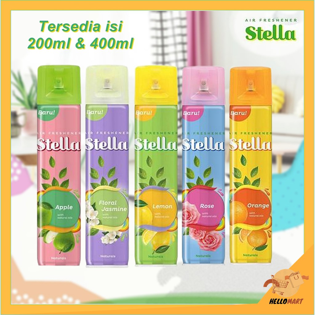 ORIGINAL Stella Air Freshener Spray 400ml &amp; 200ml Aerosol / Stela Pengharum Ruangan / HELLOMARTID