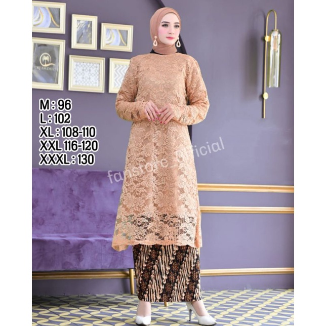 Kebaya Tunik Brukat Jumbo Ld 130-kebaya tunik brukat - baju kebaya- tunik kebaya - set kebaya brukat