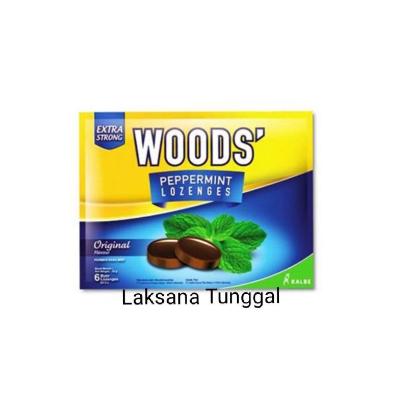 Woods peppermint lozenges isi 6permen