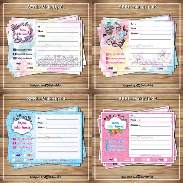 

Stiker label pengiriman Online/Offline Shop Seri Makeup