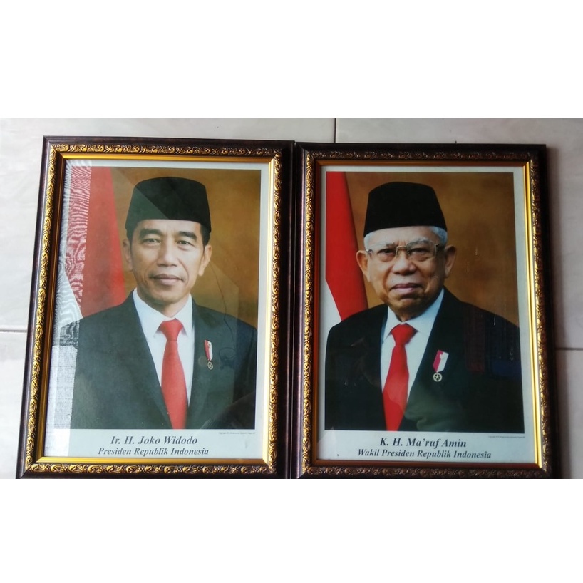 Pigora Presiden Dan Wapres Foto Presiden Pajangan Dinding Bahan Polyframe Fiber 1 Set