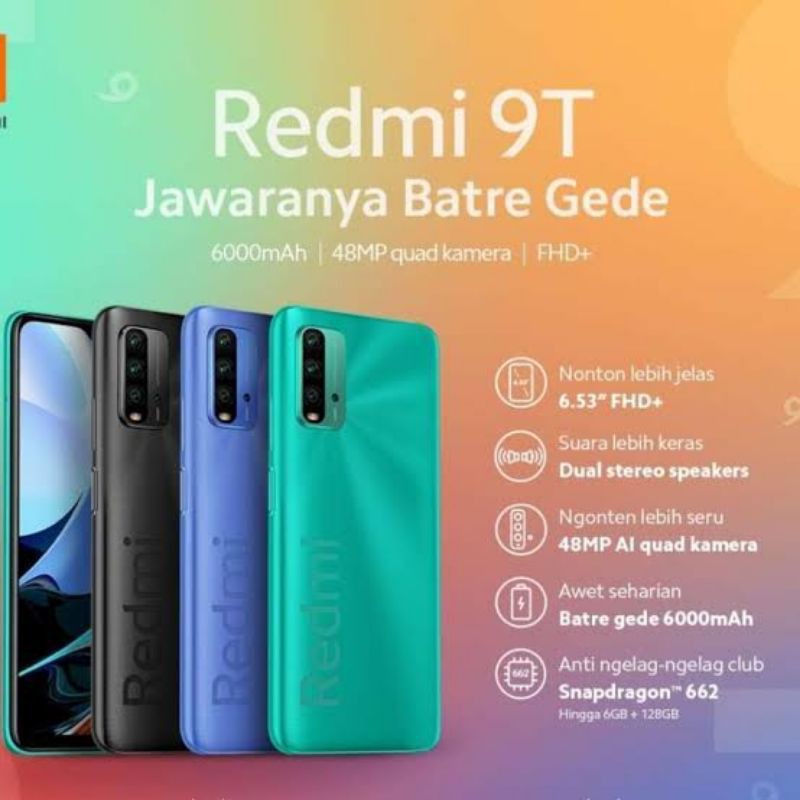 REDMI 9T RAM 4GB INTERNAL 64 Resmi