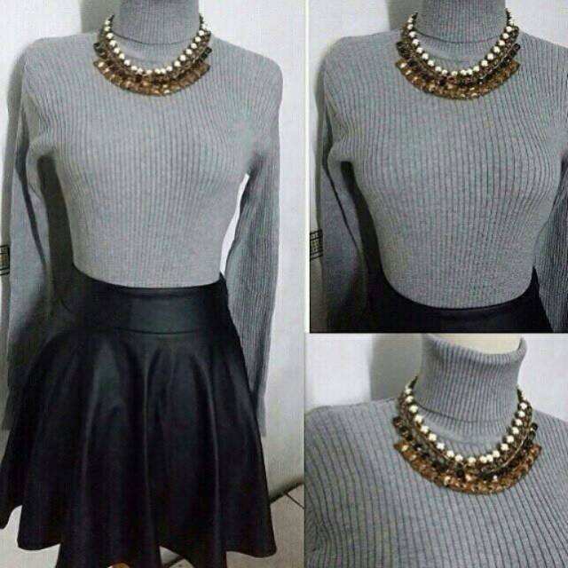 pretty turtleneck sweater / sweater rajut adem / sweater tebal