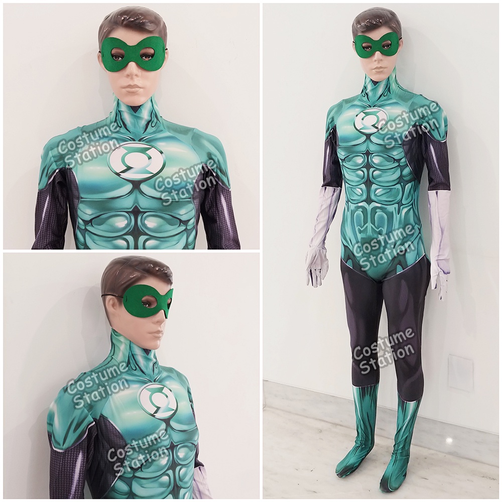 Kostum Green Lantern / Costume Hal Jordan Superhero DC Justice League dewasa pria