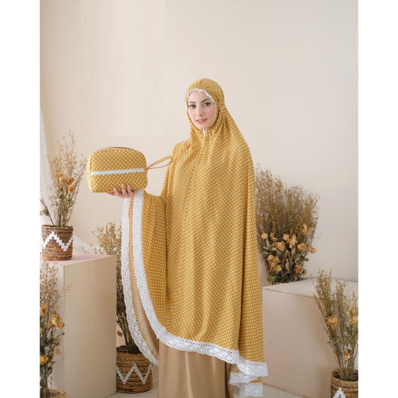 MUKENA DEWASA DAILY RAYON PREMIUM MOTIF POLKADOT [Min17]