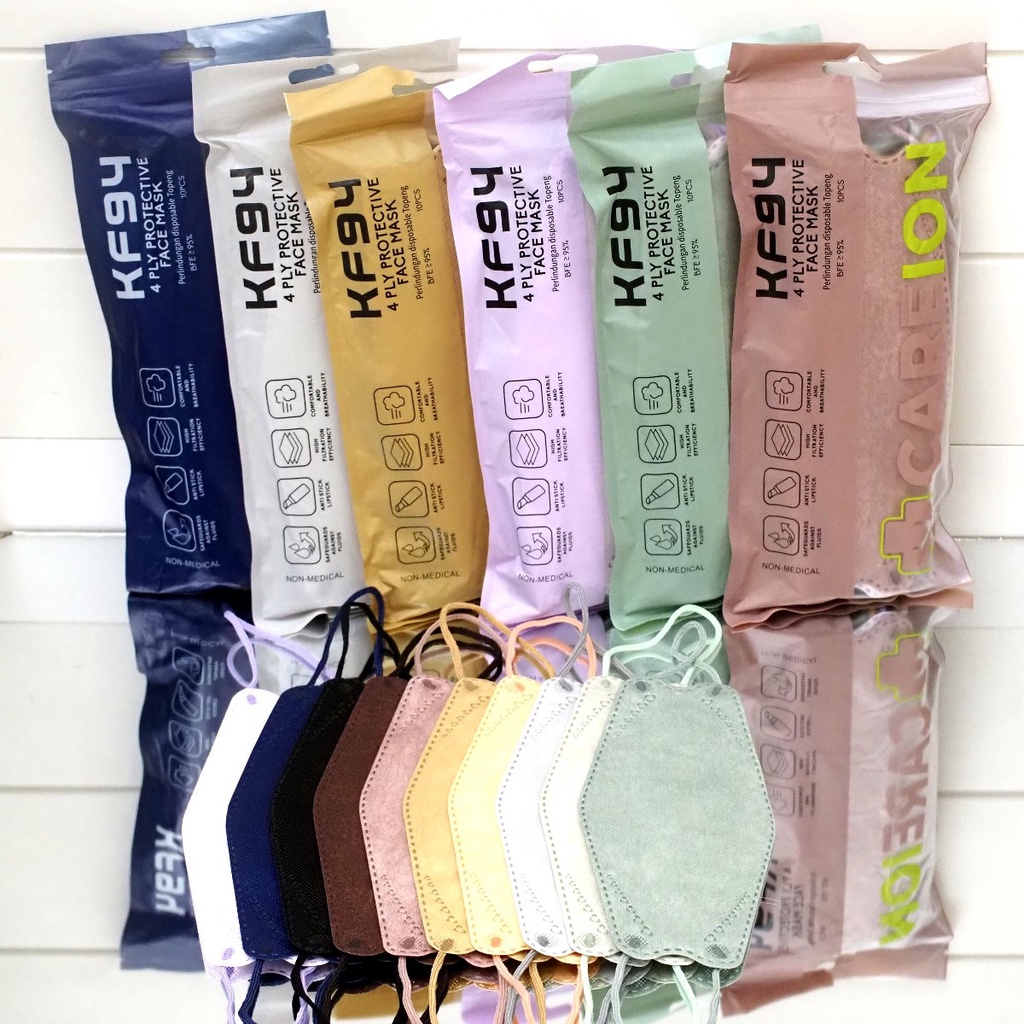 Masker KF94 Warna Warni Careion SUDAH MIX Campur isi 10PCS Seri Soft Strong Pastel KN95 Original Korea Medis non Mouson Shumu