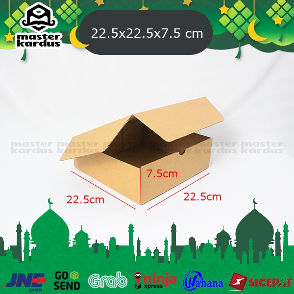 

Box Kotak Packing Pizza Donat Diecut Ukuran 22.5x22.5x7.5 cm Polos