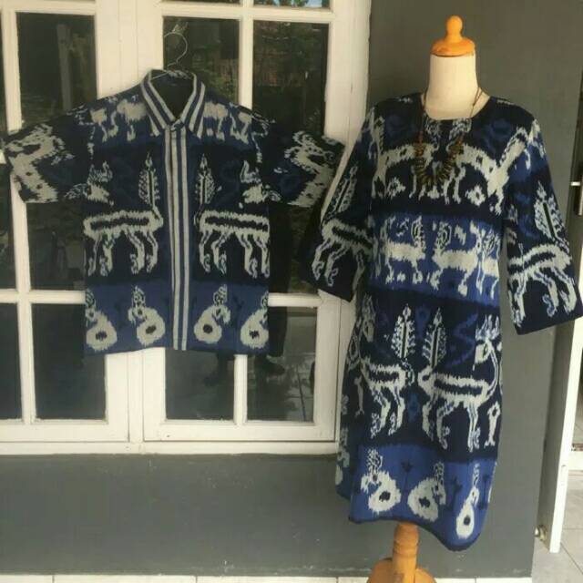 Cople baju dres dan kemeja tenun