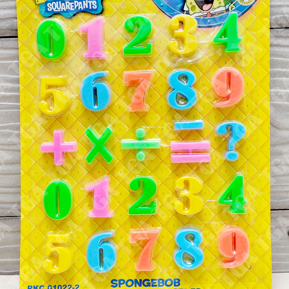 Spongebob Magnetic Number Series Mainan Edukasi Mengenal Angka Magnet Belajar Berhitung