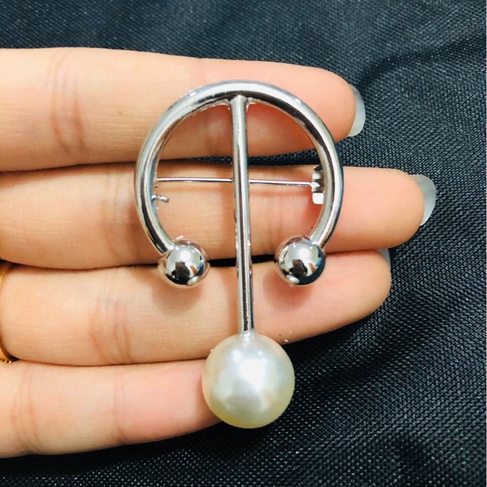 {Lav - F490} Mutiara Bros Korea Berlian / Bros Pin Pearl / Brooch Mutiara Wanita / Aksesoris Fashion-F490 B15