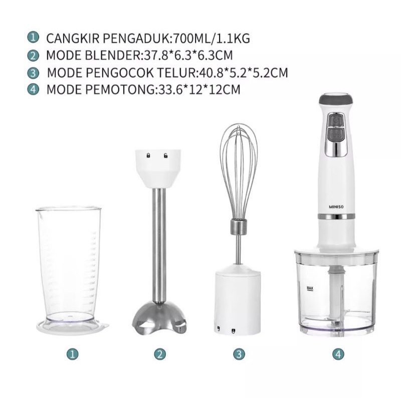 Blender multifungsi 4 in 1 700ml original Miniso