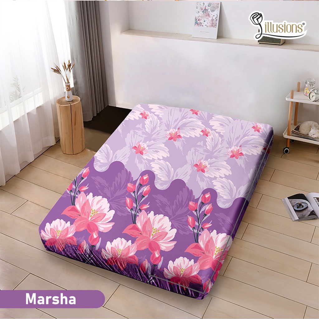 SS Sarung Kasur Busa Illusions 120x200x20 Sprei Retsleting 120 tinggi 20 Illusion