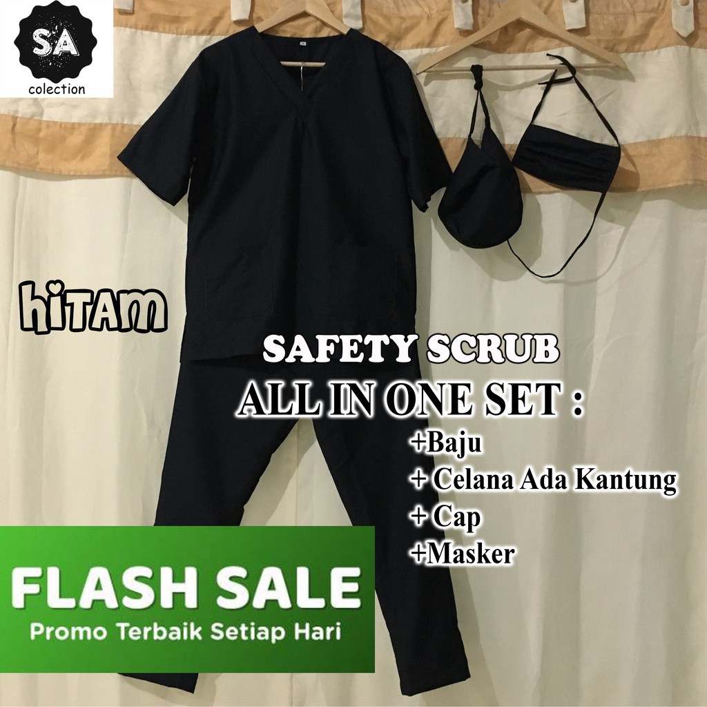 Baju OK + free Hazmat 300gram! GOSEND/GRAB! Baju jaga / Baju OKA / Baju Scrub / Premium Quality