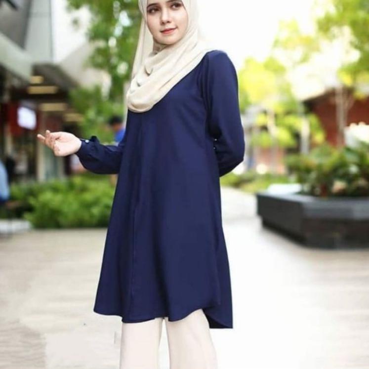 Siap Kirim.. Tunik Dress Wanita Dewasa Lengan Panjang Warna Putih Cantik Terbaru 2022 Baju Atasan Tu
