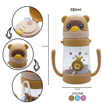 H339 Botol Air Minum Anak Motif Animal 380ml - Botol Minum