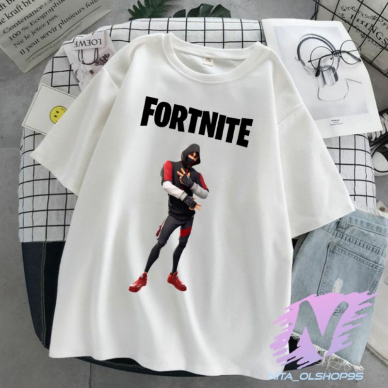 shirt kids fortnite karakter baju kaos anak mobile gamers