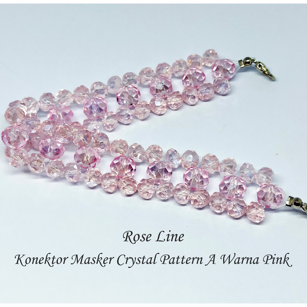 Konektor Crystal Asli Pattern A Warna Pink Transparan