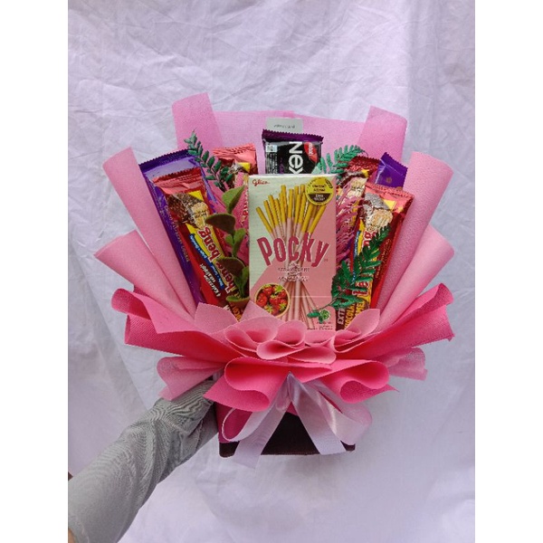 Buket pocky buket poky buket poki bucket Snack buket jajan Premium buket bunga flower buket uang kosong