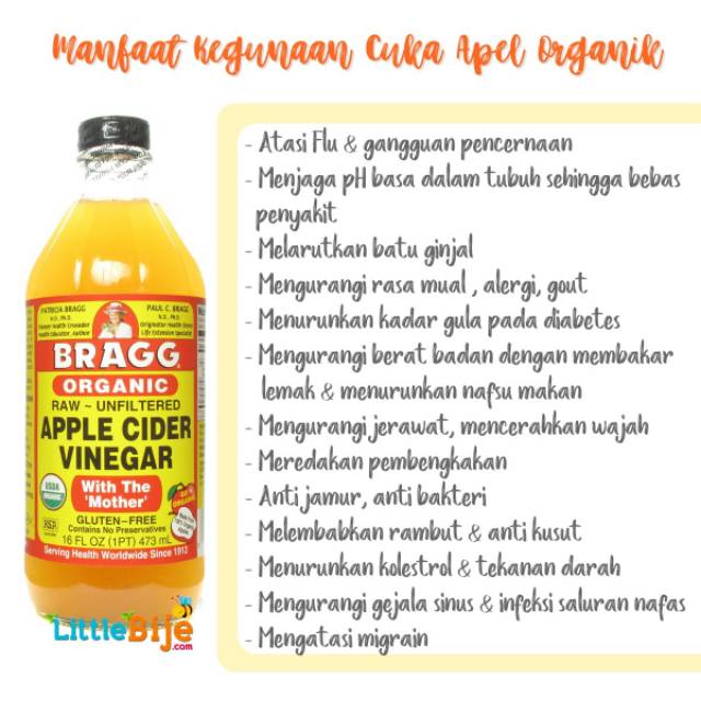 Bragg Anic Raw Unfiltered Apple Cider Vinegar 475ml Indonesia