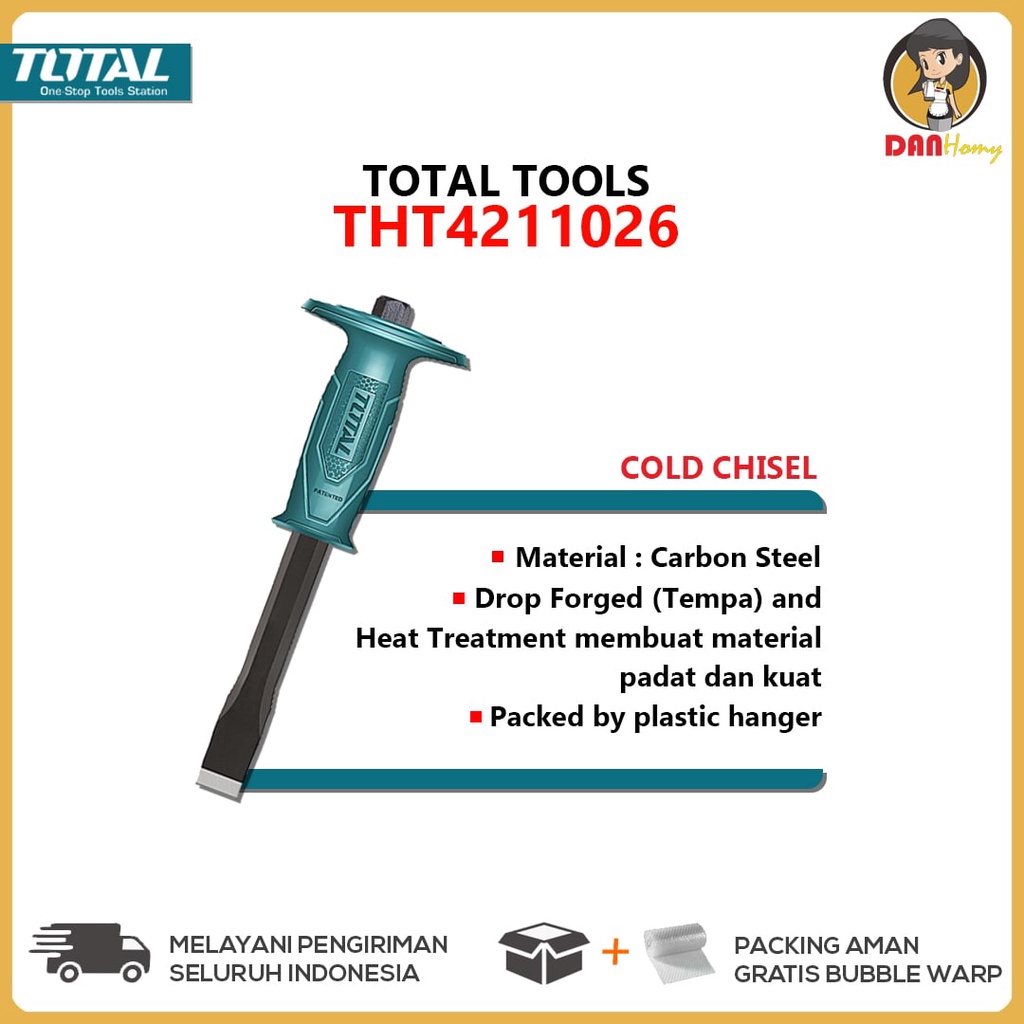 TOTAL TOOLS PAHAT BESI THT4211026 COLD CHISEL THT-4211026 PAHAT BESI TOPI MURAH PANJANG 250mm