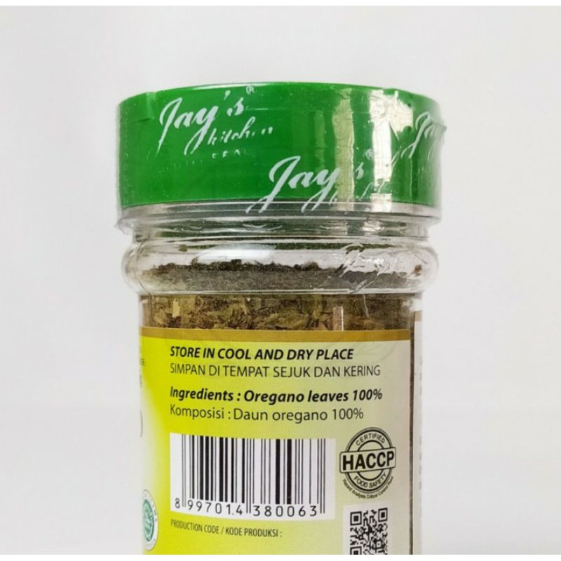 Jay's Oregano 25gr / Basil 20gr Leaves Bumbu Rempah Botol HALAL