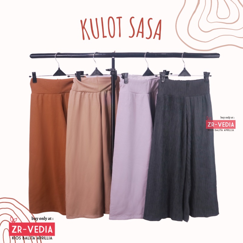 Kulot Sasa uk 7-12 tahun / Panjang 7/8 Cullotes Pants Polos Adem Bawahan Harian Anak Perempuan Cewek