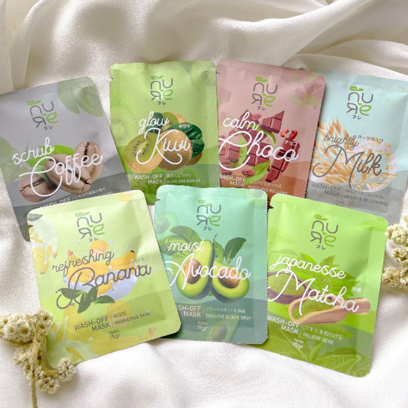 DAY NURE Wash Off Mask Organic 15gr | Masker Organik | Masker Wajah | Masker BPOM | Masker Murah Kua