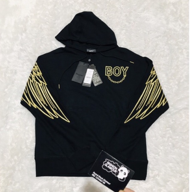 BOY25 SWEATER HOODIE BOY LONDON WINGS BORDIR GOLD IMPORT PRIA WANITA ASIA EROPA KOREA AMERIKA