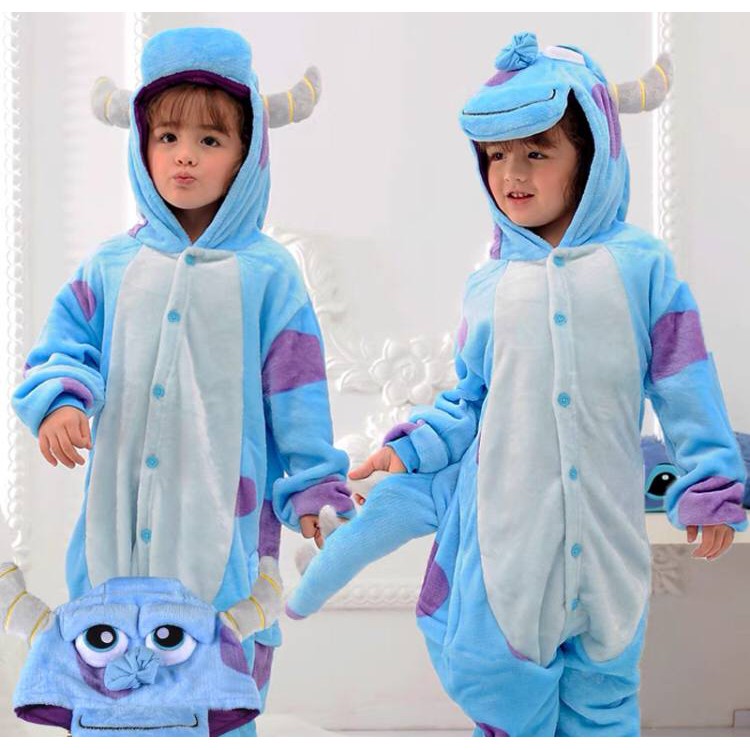 BAJU ONESIE SULLEY MONSTER UNIVERSITY BONEKA PIYAMA KOSTUM PESTA ANAK