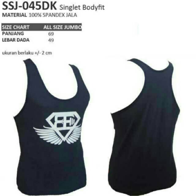 Singlet sport fitness bodyfit big size dongker