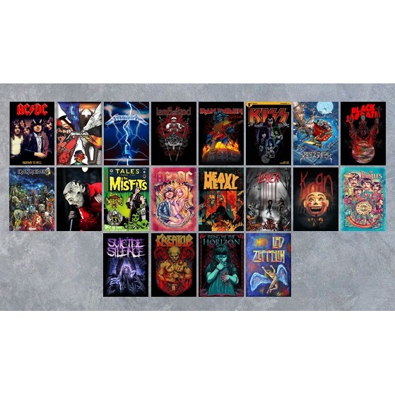 

(BISA COD) Poster Aesthetic Band Metal 20 PCS Ukuran A5 A4 - Estetik - BAND HEAVY METAL
