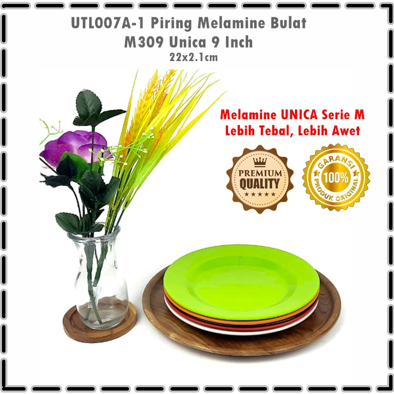 UTL007A-1 Piring Melamine Bulat M309 Unica 9 Inch