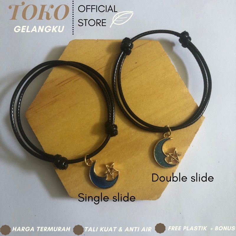 Gelang Karakter ( Bulan Bintang ) / Gelang Viral Hits Kekinian / Gelang Tali Premium Waterproof Anti air / Cocok untuk couple sahabat dan pacar