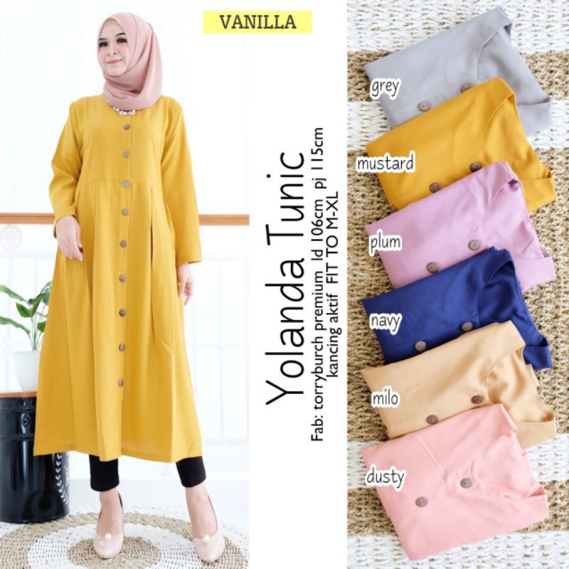 Yolanda Tunik/Tunik Polos/Pakaian Wanita
