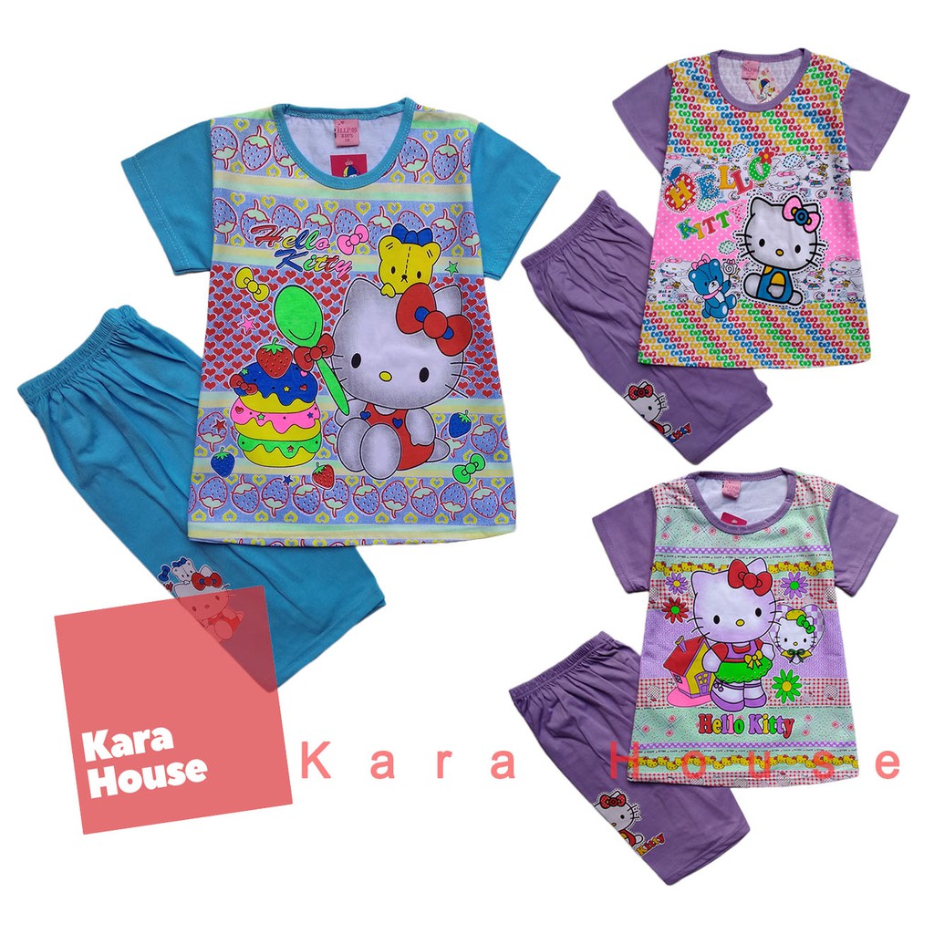  Baju  Kaos Atasan  T Shirt  Setelan Anak Murah Hello Kitty 