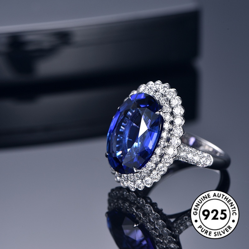 Cincin Sterling Silver 925 Model Terbuka Dengan Permata Warna-Warni Untuk Wanita