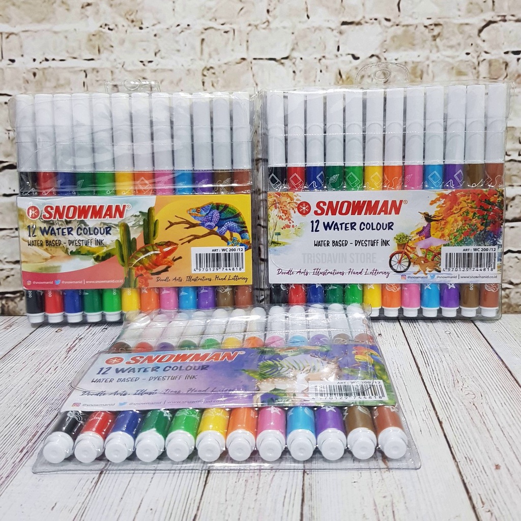 

Spidol 12 warna watercolor Snowman / Snowman 12 marker watercolor