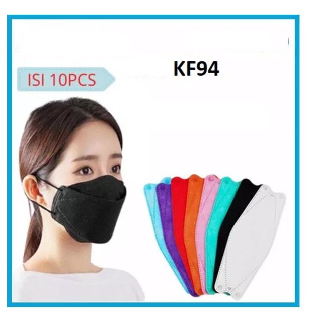 KF94 Masker Korea 4 ply / Masker Medis KF94  isi 10pcs - Warna Light Blue  - Pink