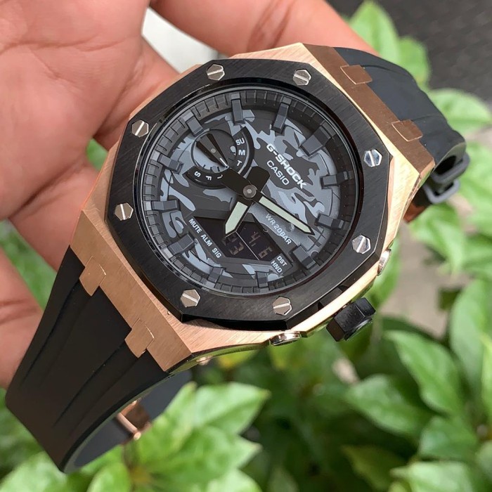 Jam Tangan Pria G Shock GA2100 Original Custom AP Gen 4 Rose Camo